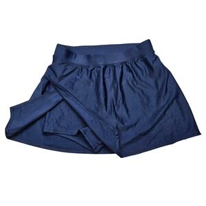 Shade & Shore Womens Navy Blue Swim Skirt Skort Built-in Brief XS 0-2